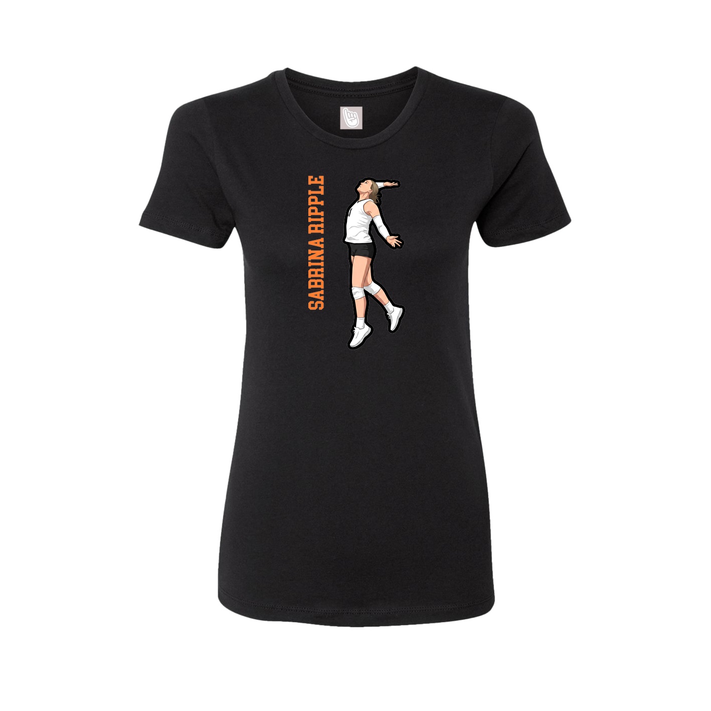 Womens Tee — Name Vertical in Black