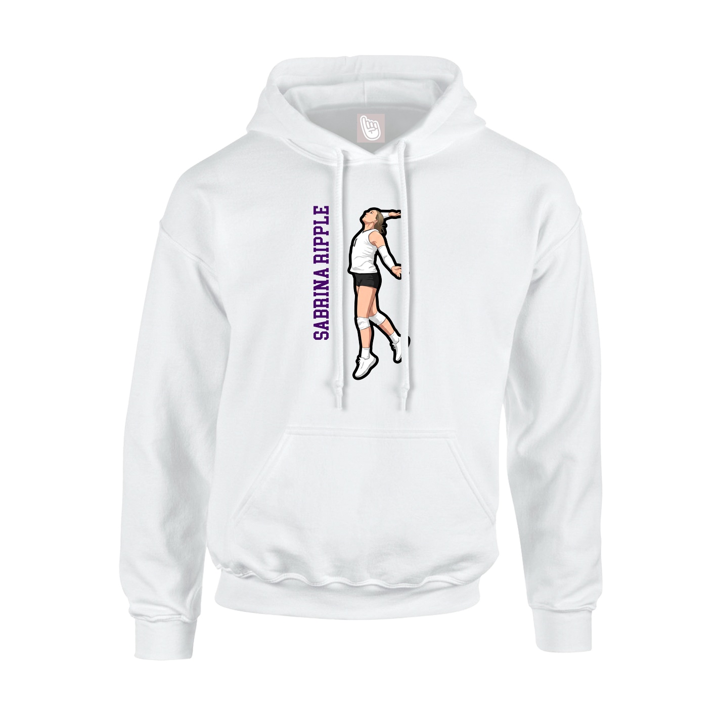 Hoodie — Name Vertical in White