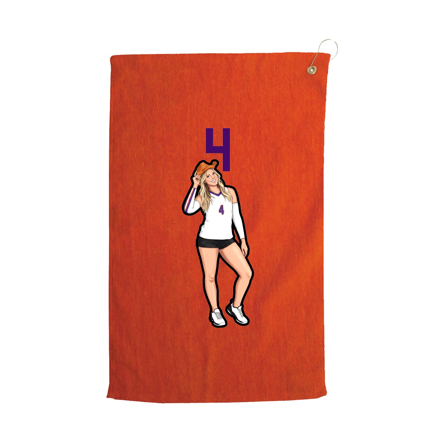 Golf Towel — Number Top in Orange