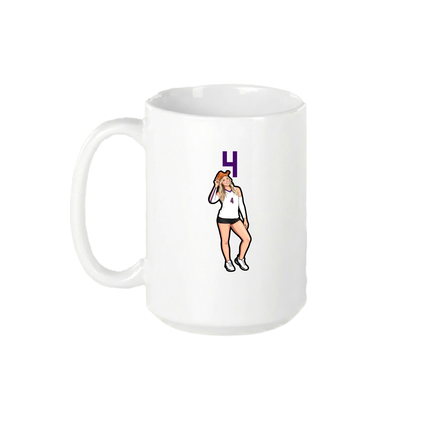 15oz Coffee Mug — Number Top in White