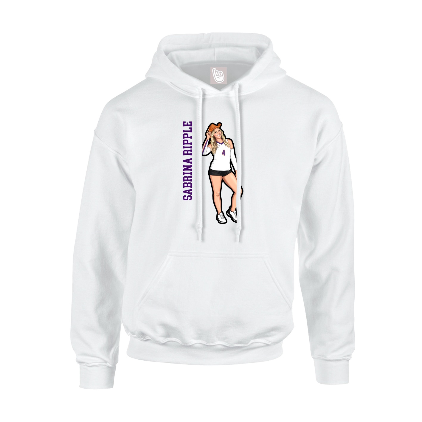 Youth Hoodie — Name Vertical in White