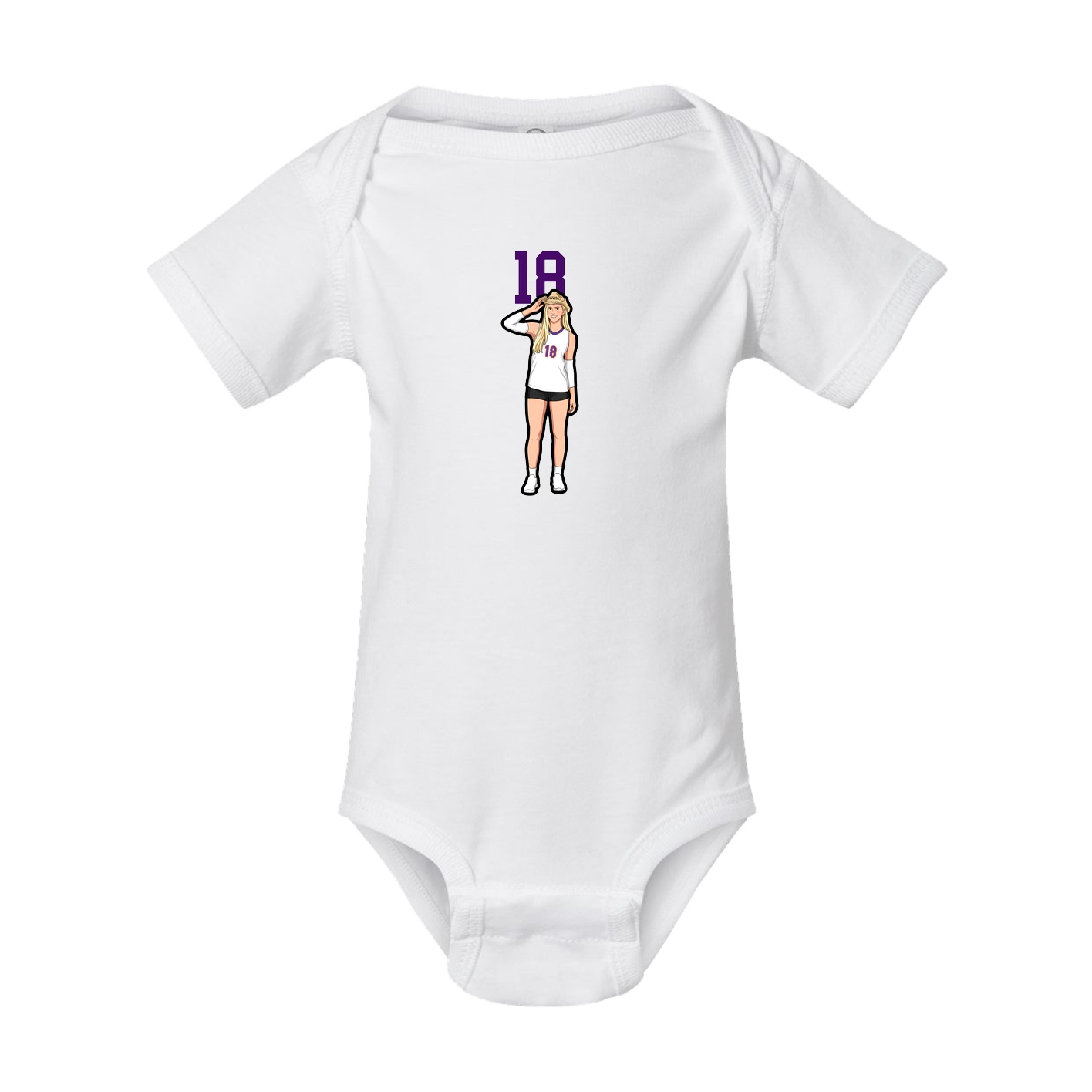 Baby Onesie — Number Top in White