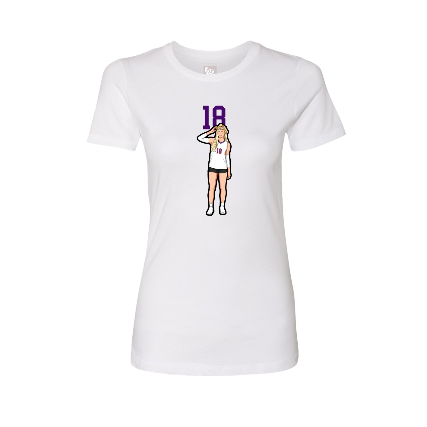 Womens Tee — Number Top in White