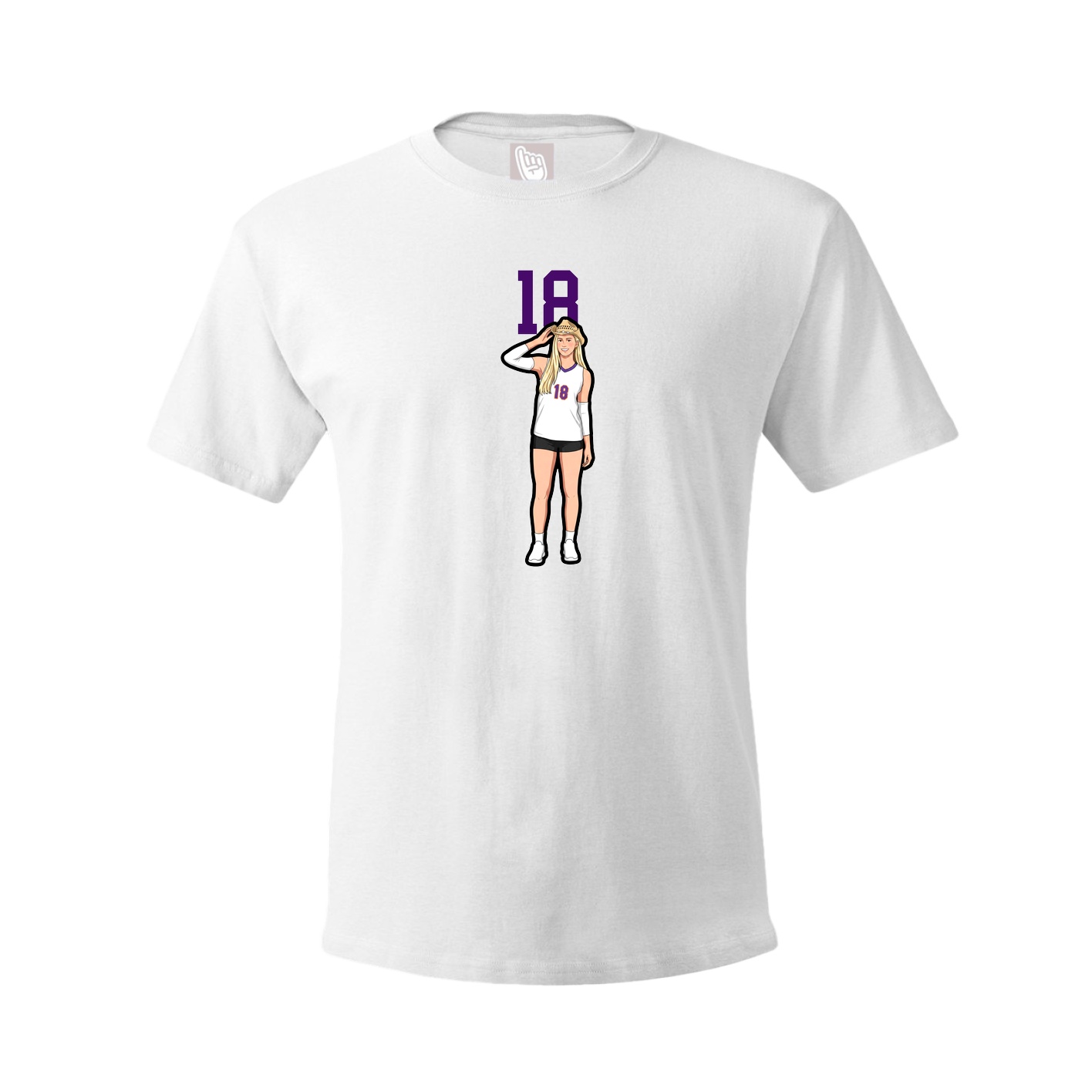 Youth Tee — Number Top in White