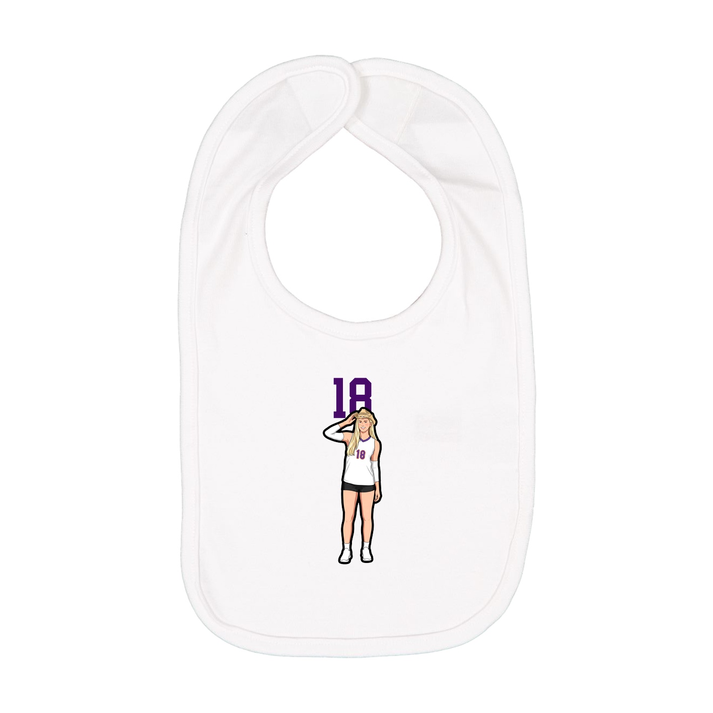 Infant Bib — Number Top in White