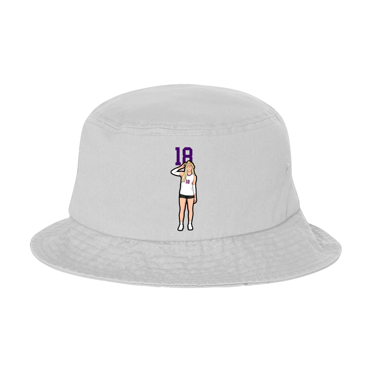 Bucket Cap — Number Top in White