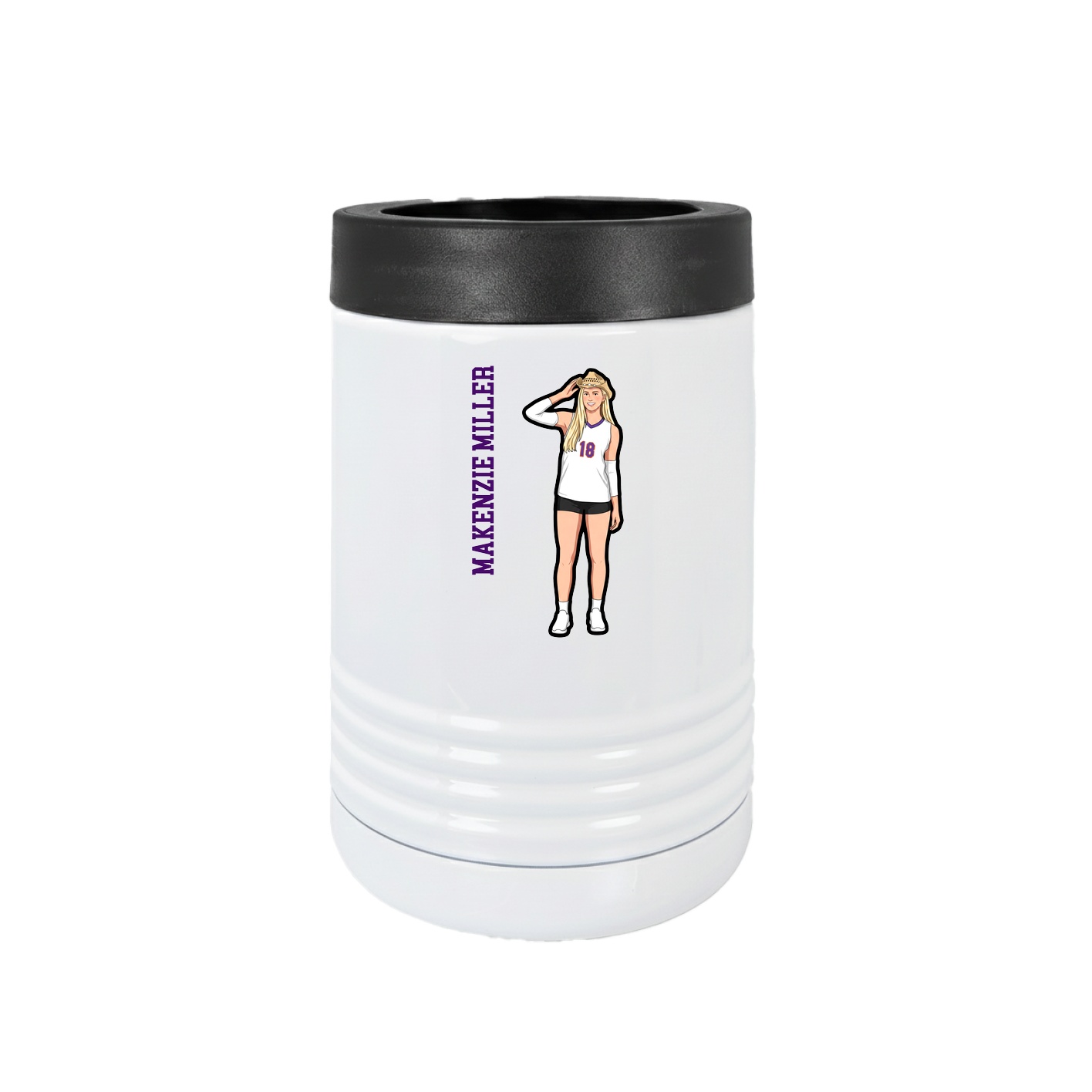 Beverage Holder — Name Vertical in White