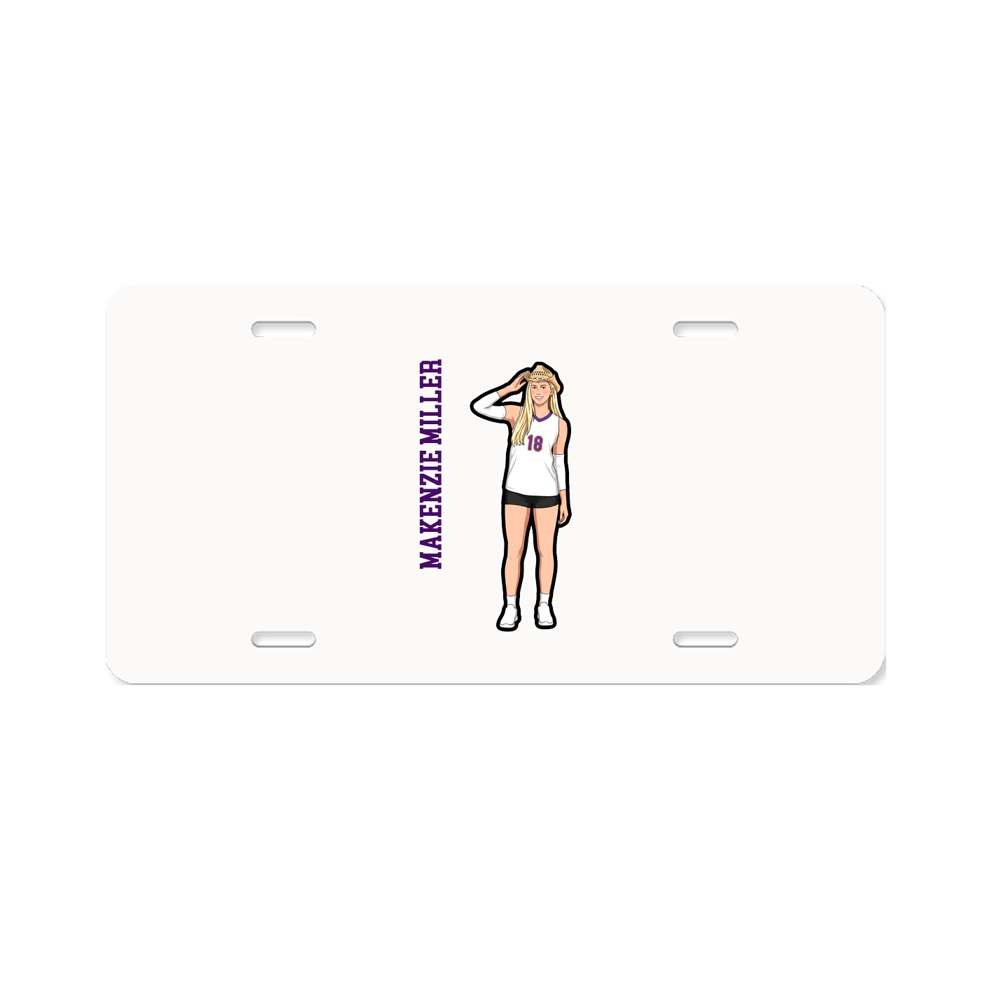 License Plate — Name Vertical in Classic