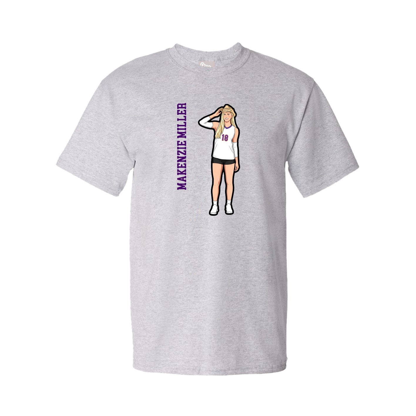 Tee — Name Vertical in Grey