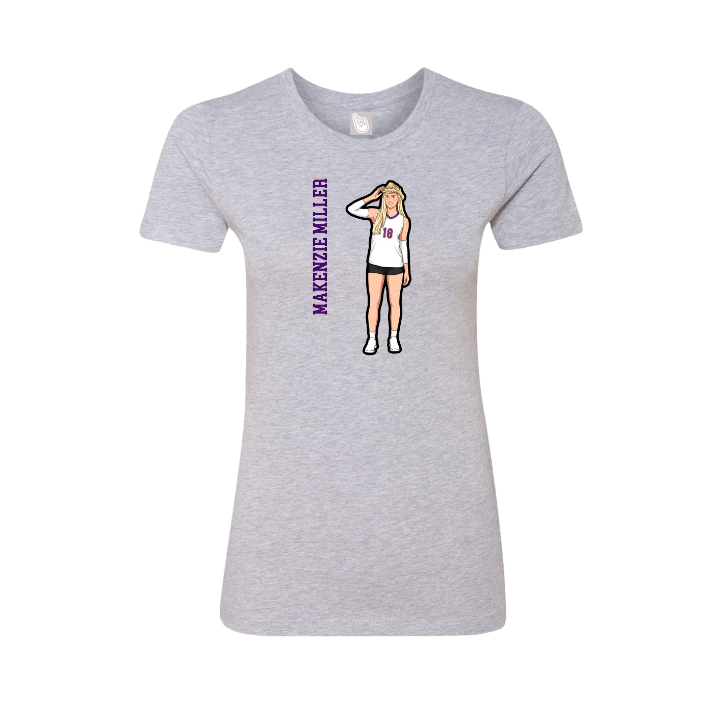Womens Tee — Name Vertical in Grey