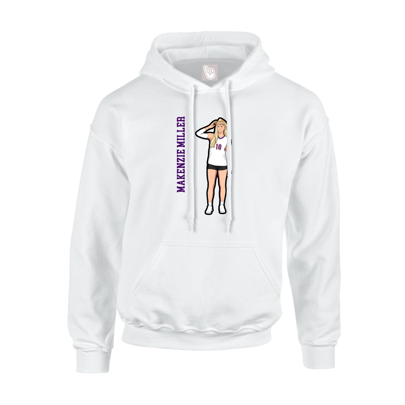Youth Hoodie — Name Vertical in White