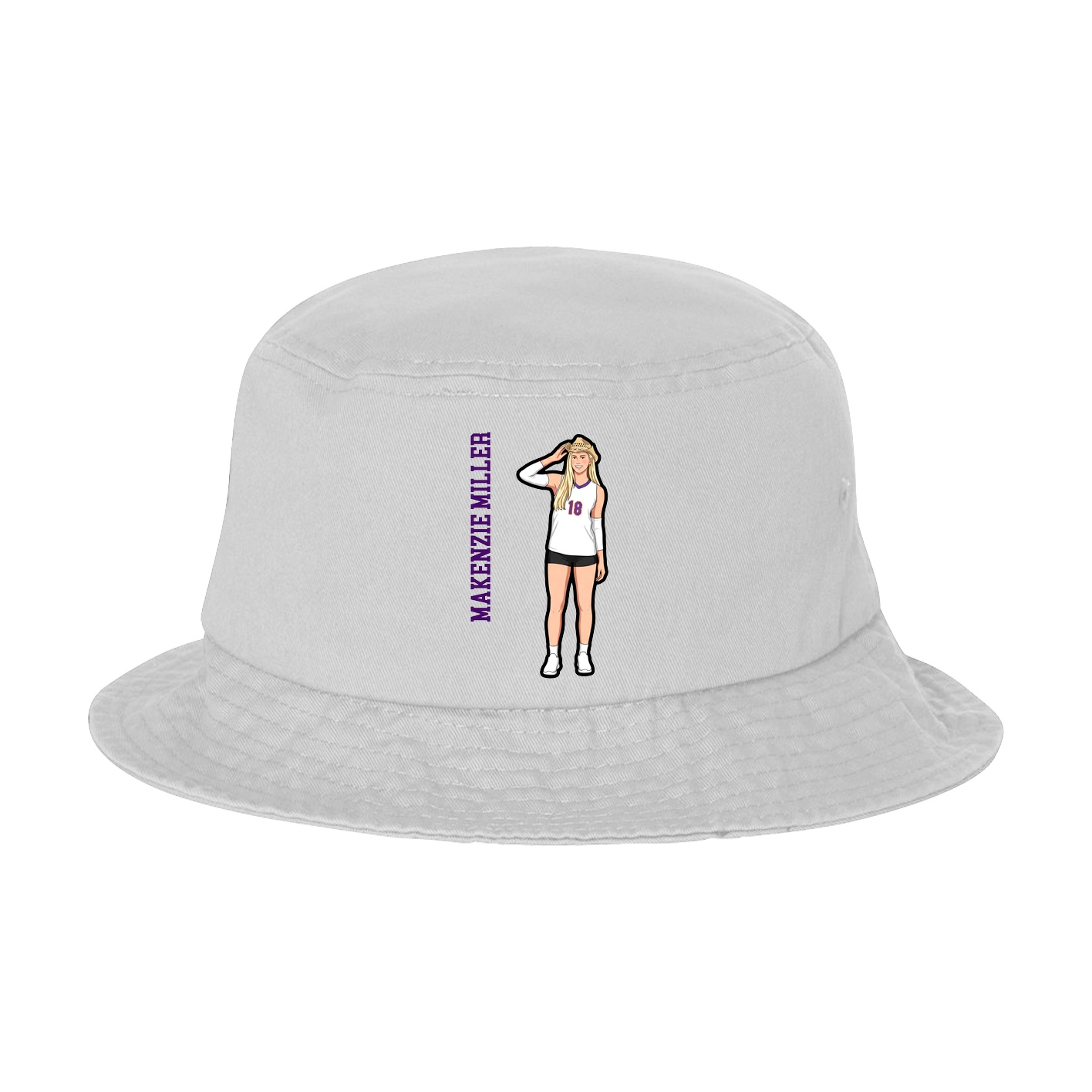 Bucket Cap — Name Vertical in White