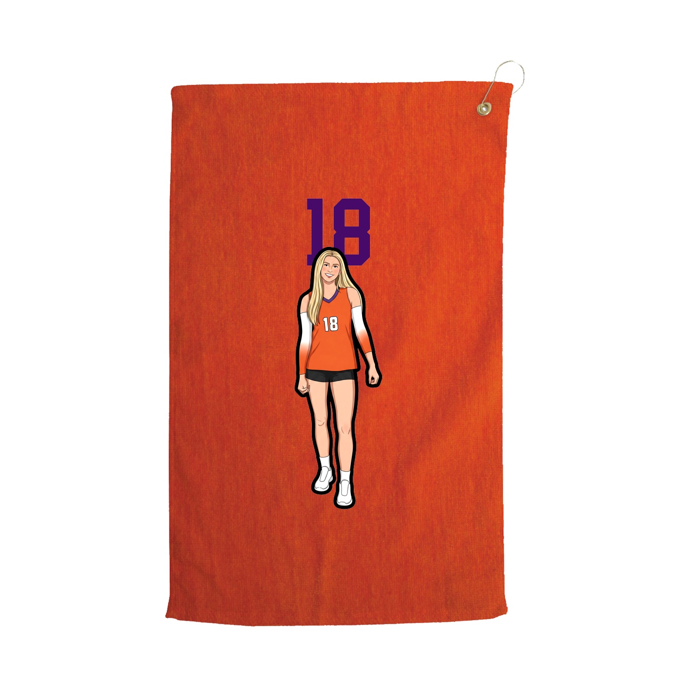 Golf Towel — Number Top in Orange