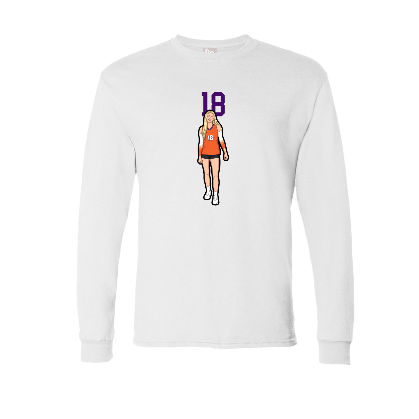 Long Sleeve Tee — Number Top in White