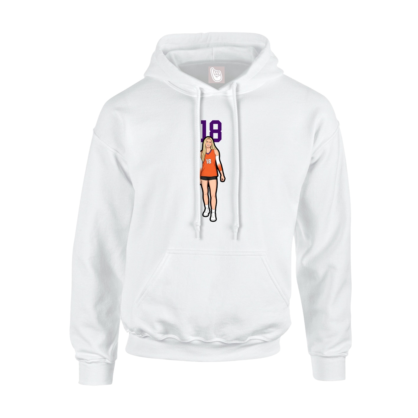 Hoodie — Number Top in White