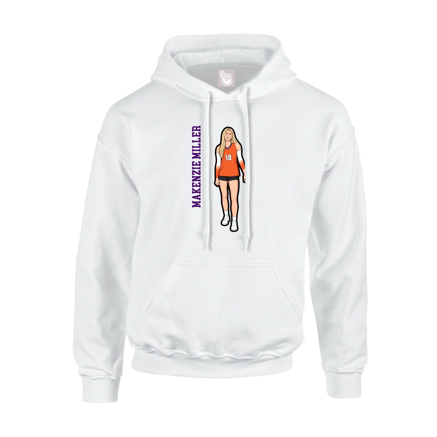 Hoodie — Name Vertical in White