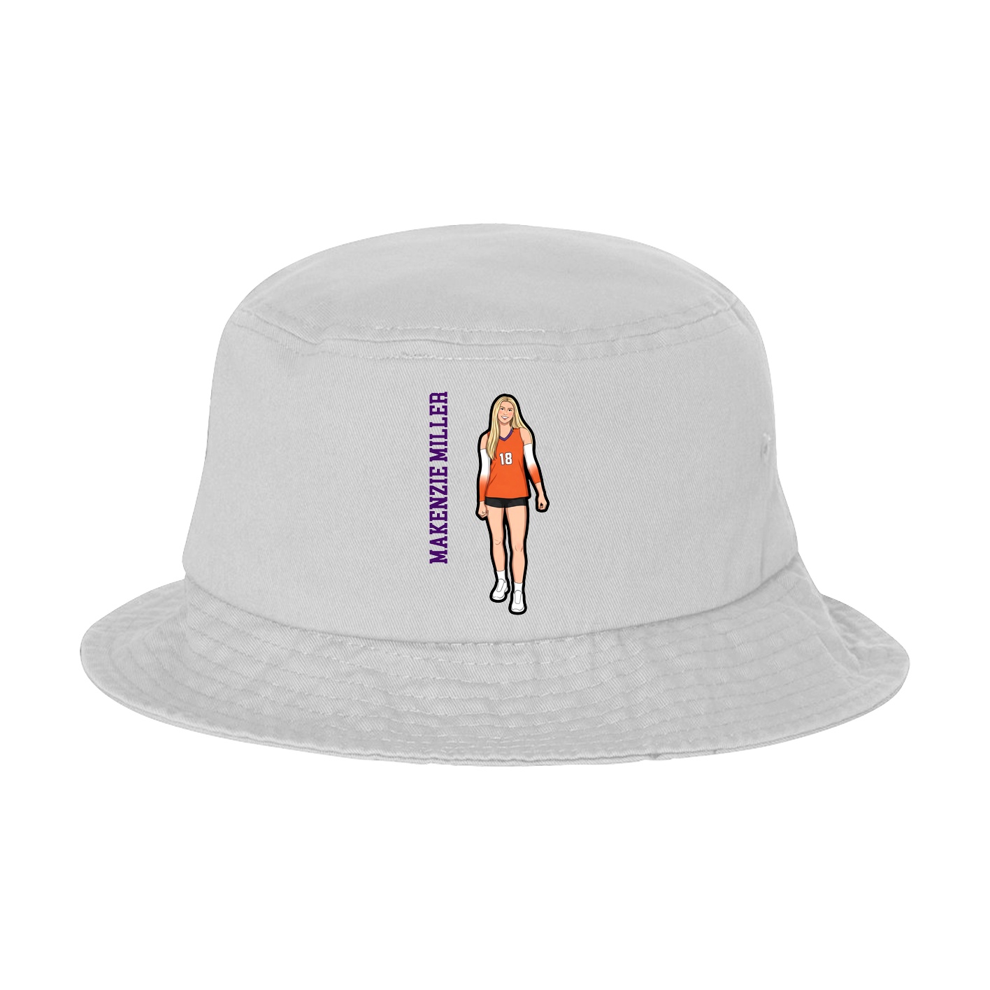 Bucket Cap — Name Vertical in White
