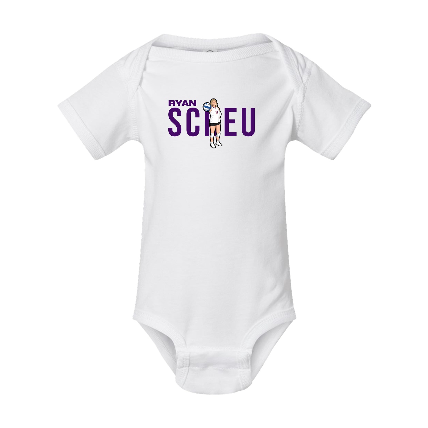 Baby Onesie — Player Name in White