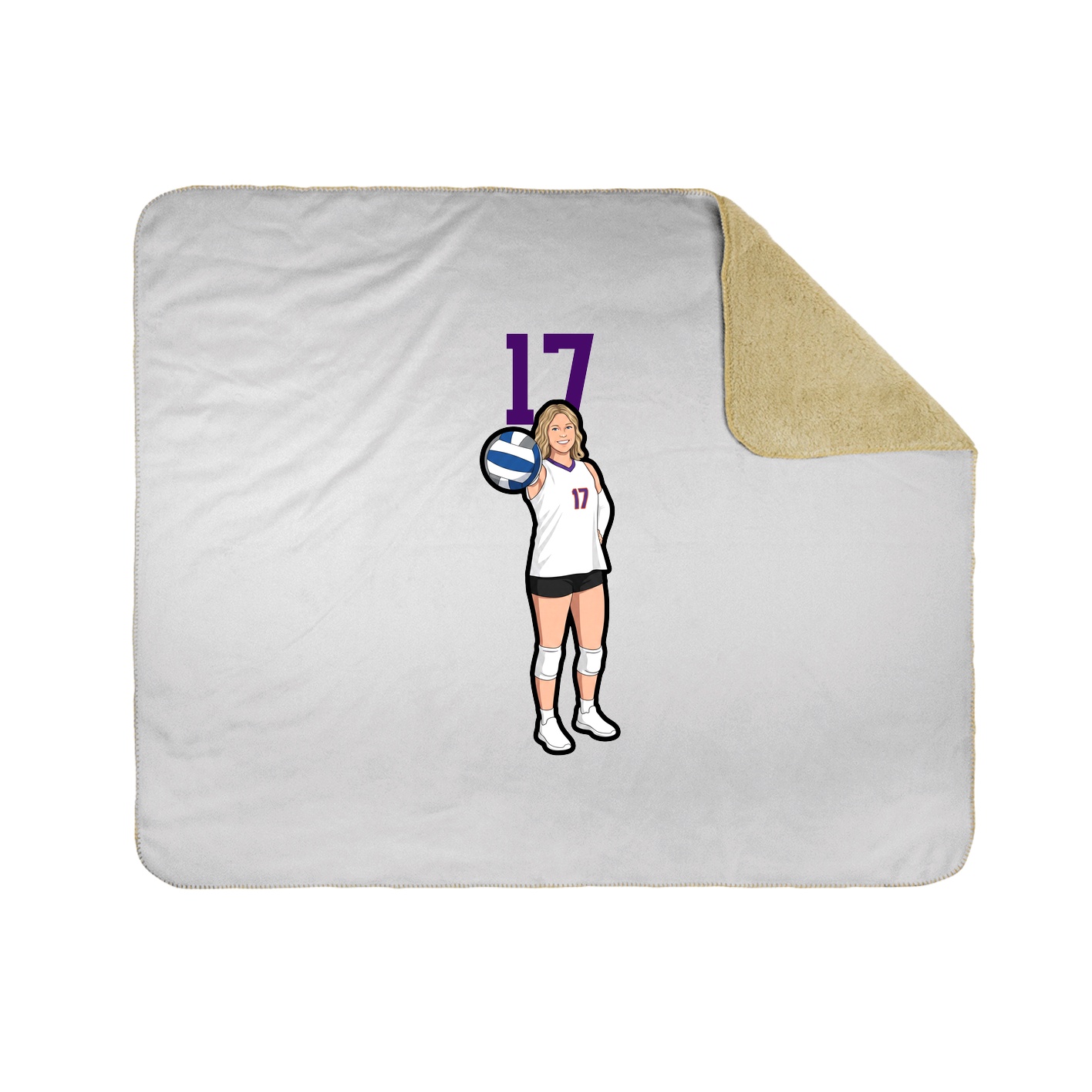 Throw Blanket — Number Top in White