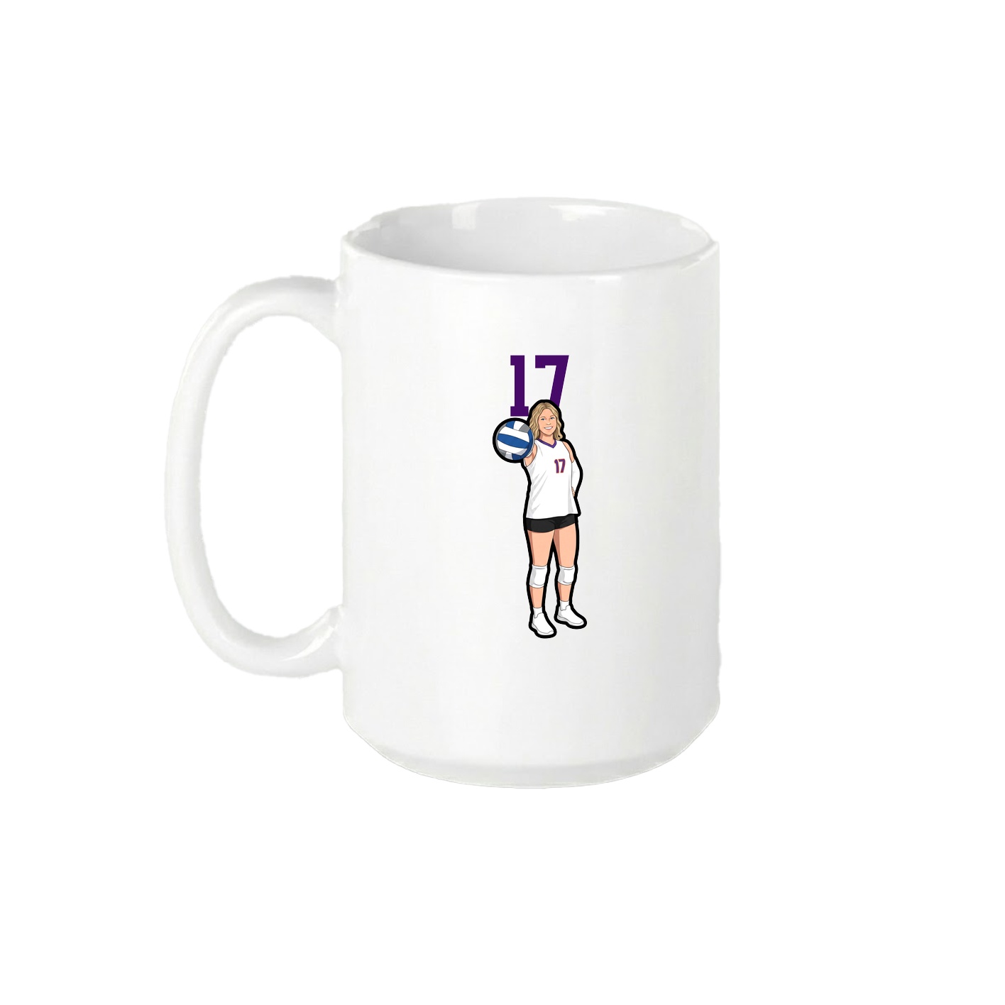 15oz Coffee Mug — Number Top in White