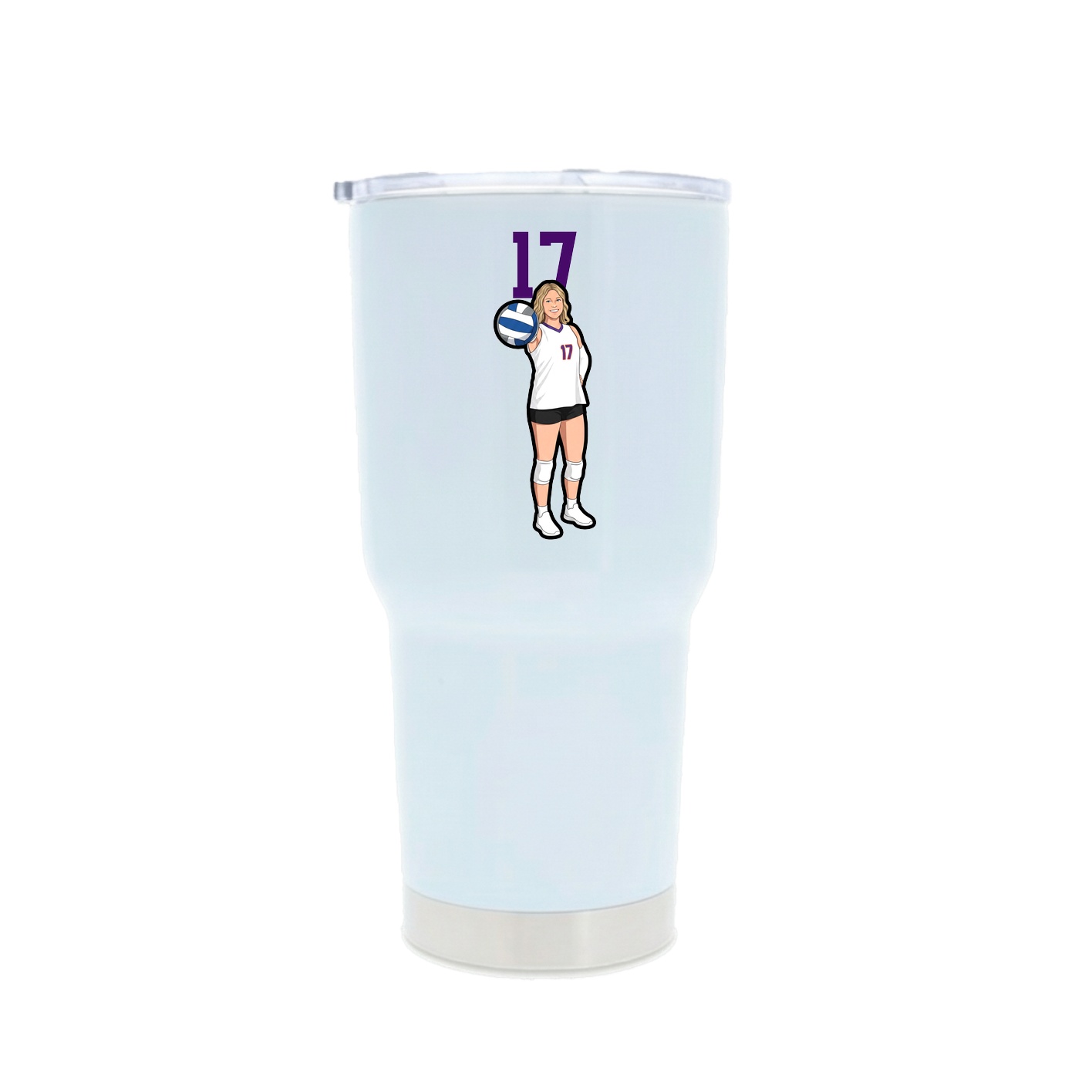 30oz Stainless Steel Tumbler — Number Top in White