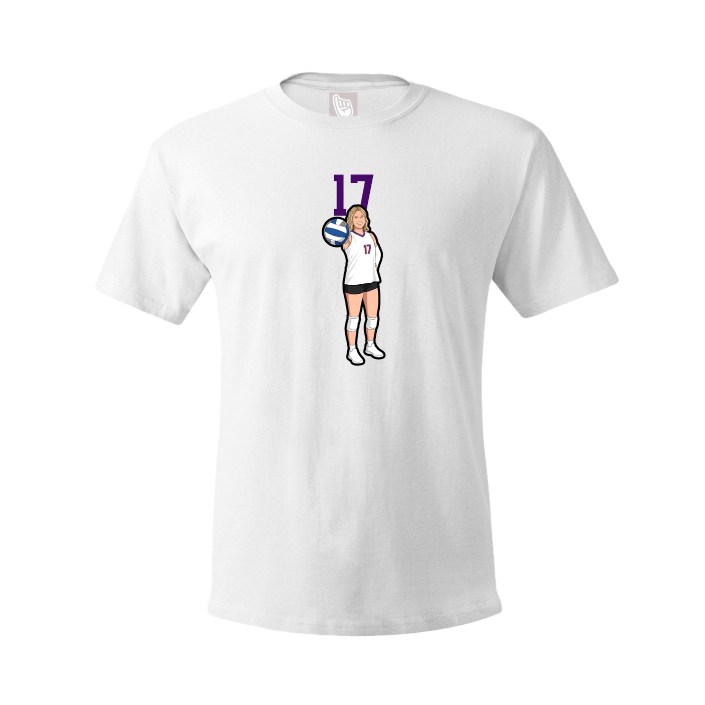 Youth Tee — Number Top in White