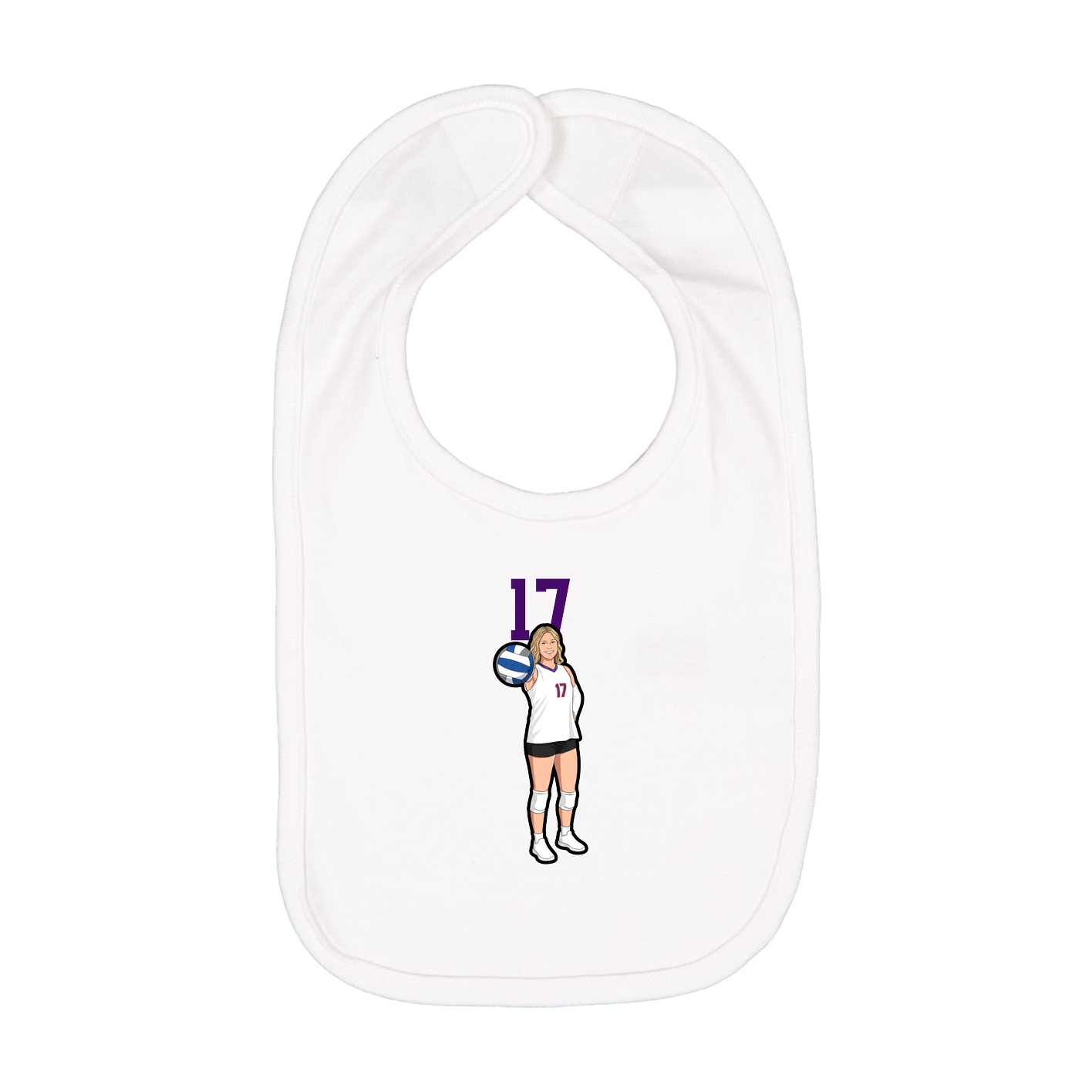 Infant Bib — Number Top in White