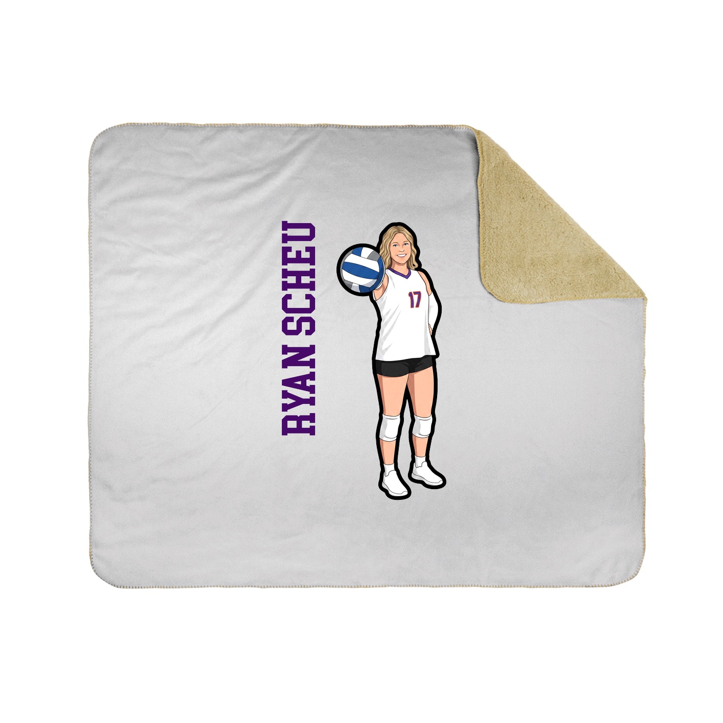 Throw Blanket — Name Vertical in White