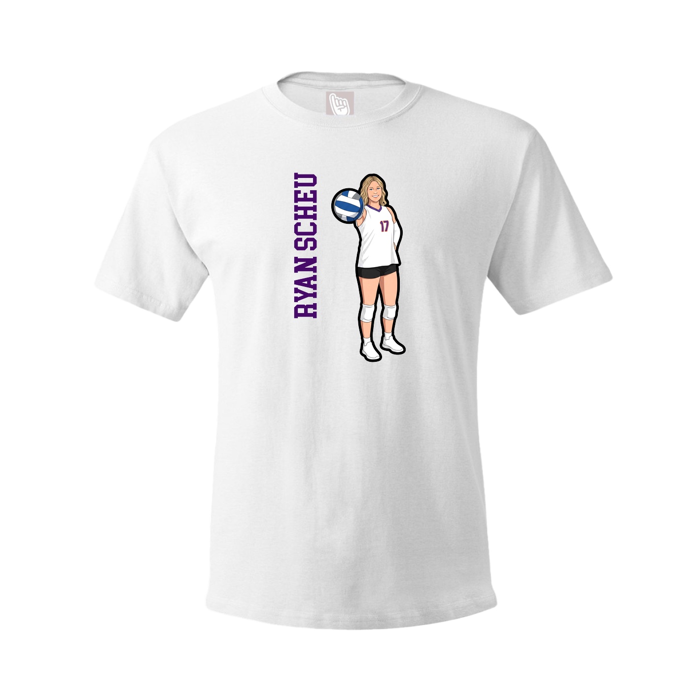 Youth Tee — Name Vertical in White