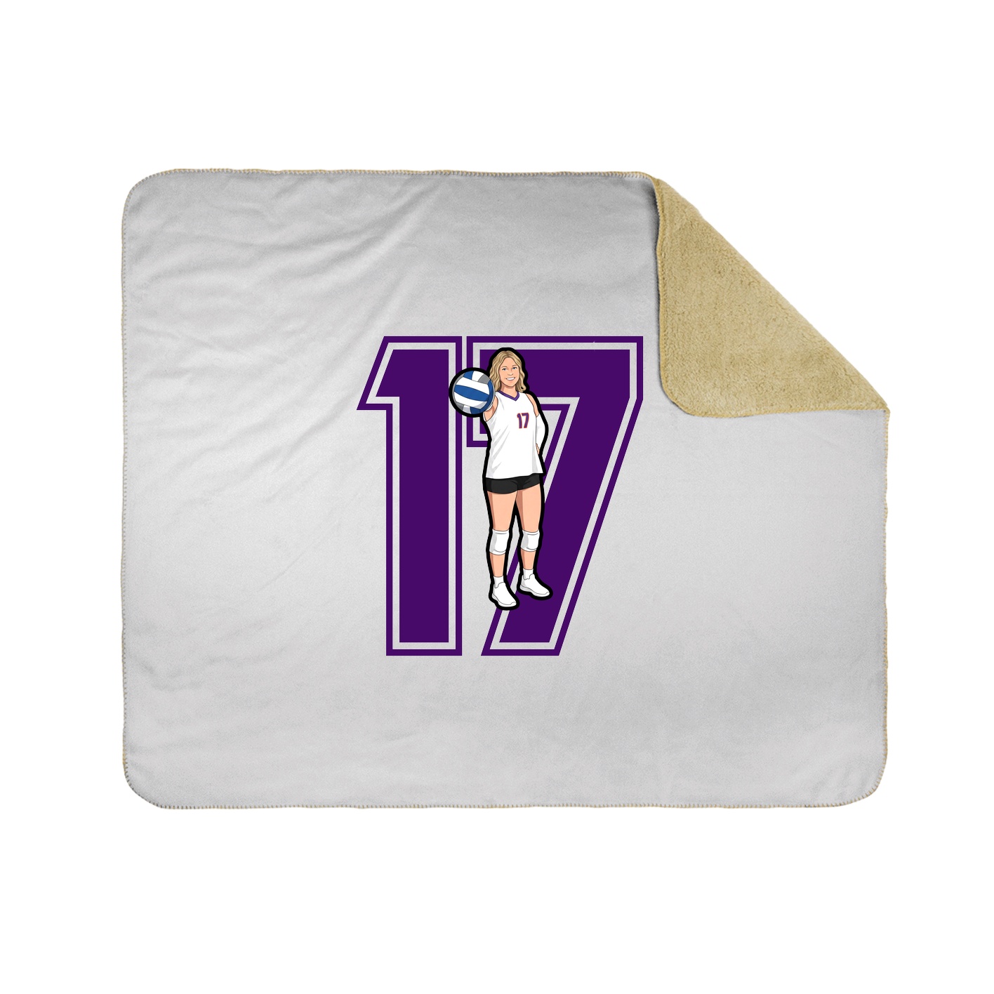 Throw Blanket — Number in White