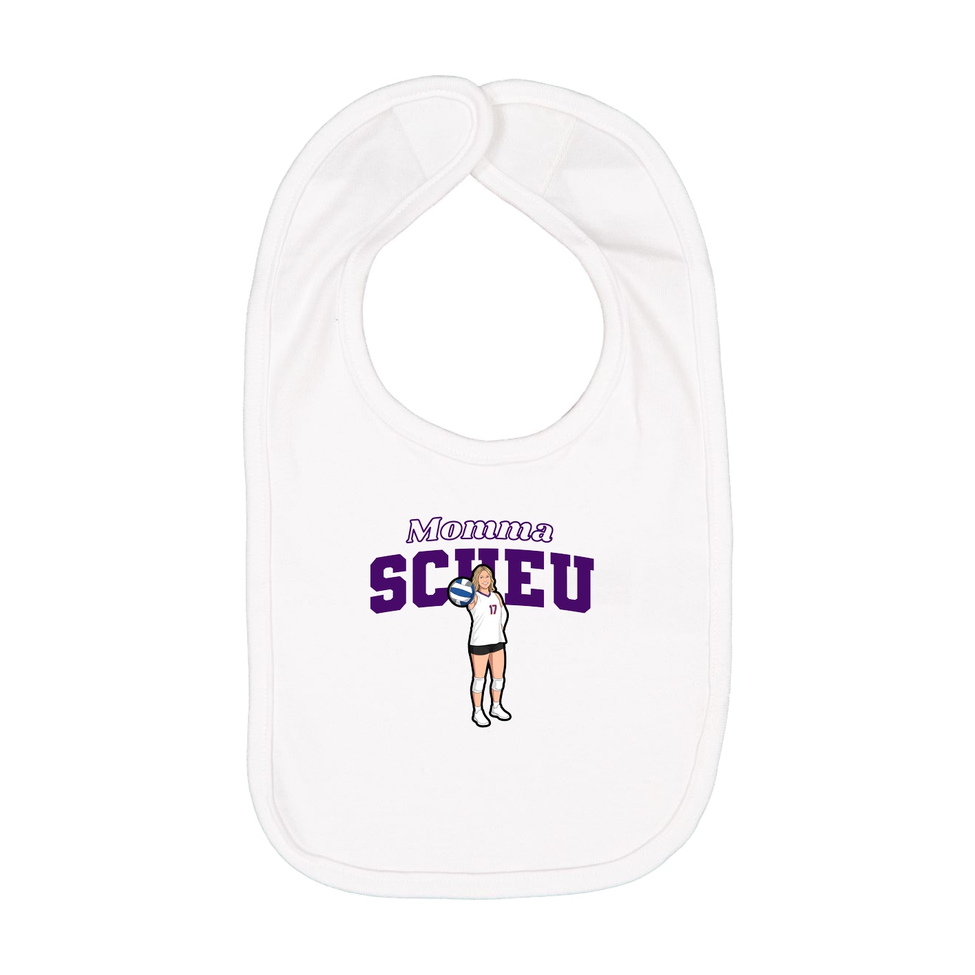 Infant Bib — Mothers Day Block in White