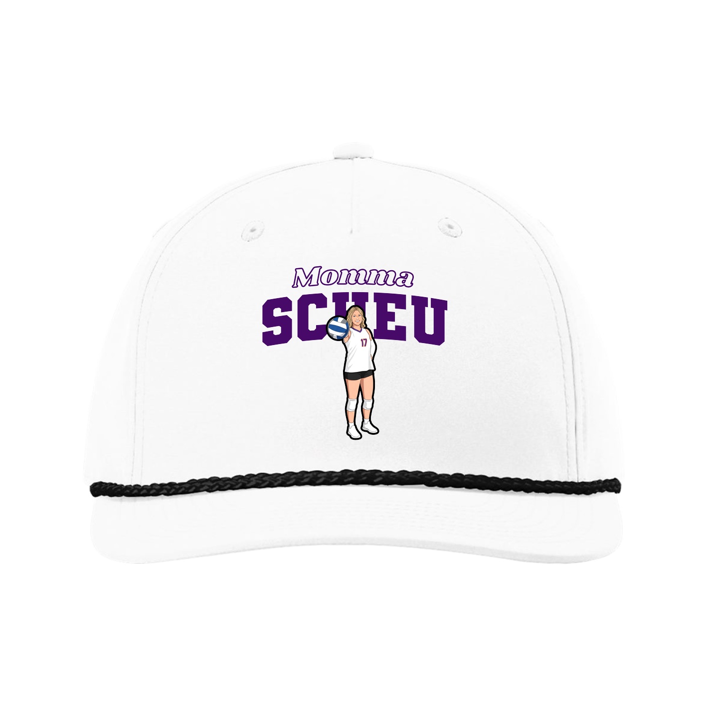Five-Panel Classic Rope Cap — Mothers Day Block in White