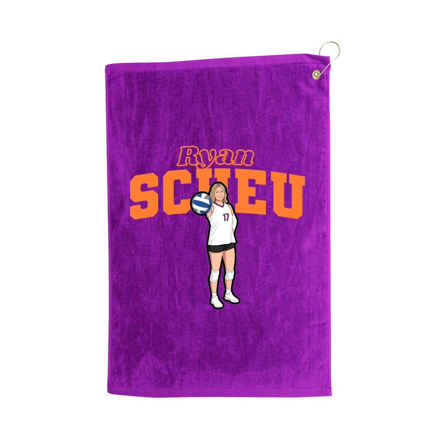 Golf Towel — Name Arch in Purple