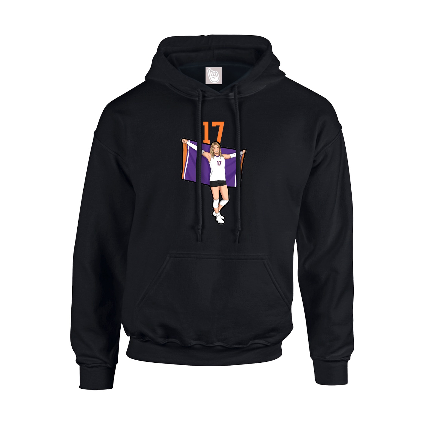 Youth Hoodie — Number Top in Black