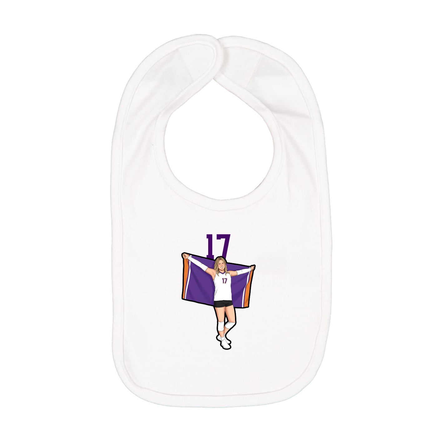 Infant Bib — Number Top in White