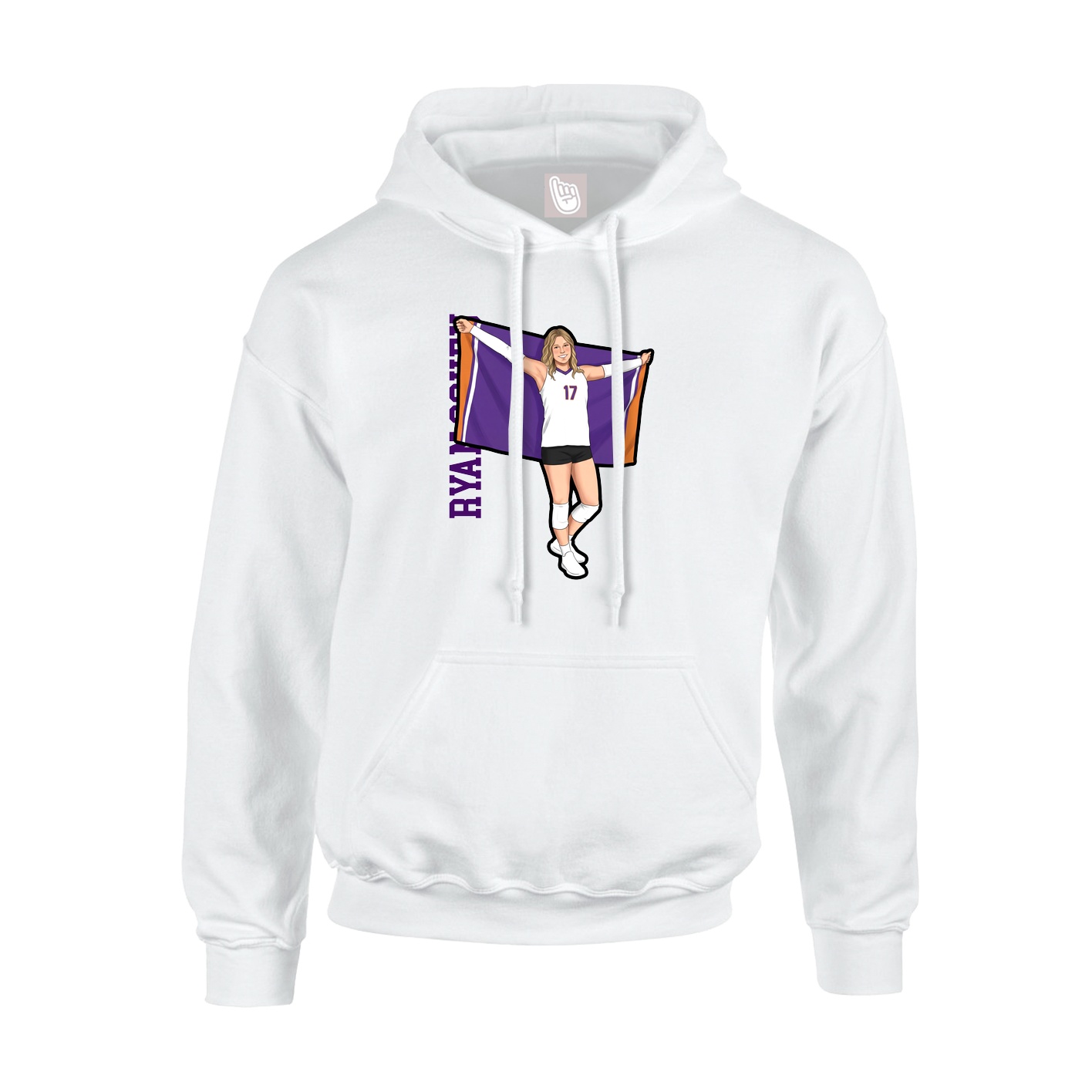 Youth Hoodie — Name Vertical in White