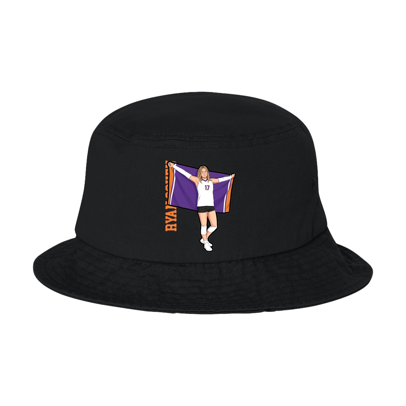 Bucket Cap — Name Vertical in Black