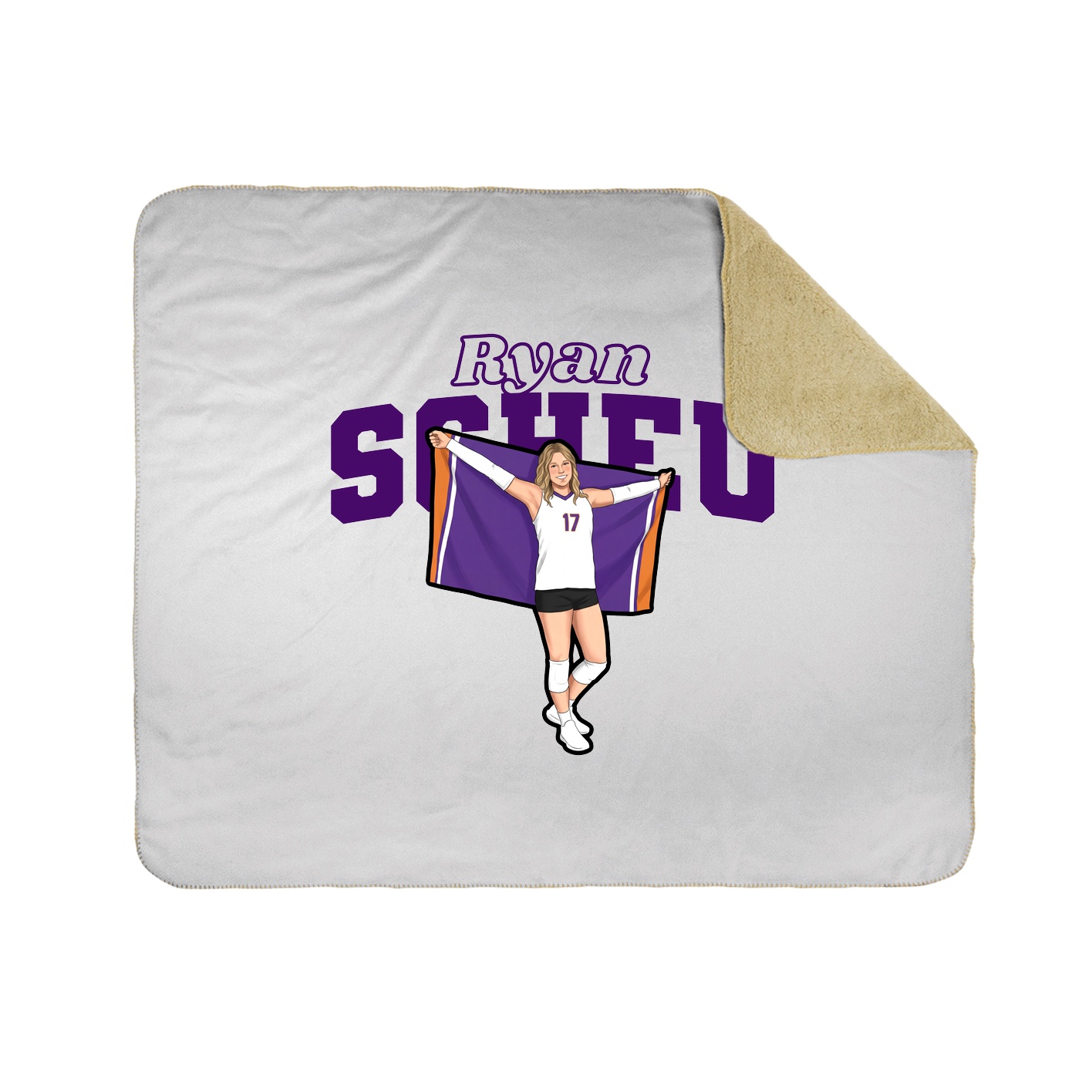Throw Blanket — Name Arch in White