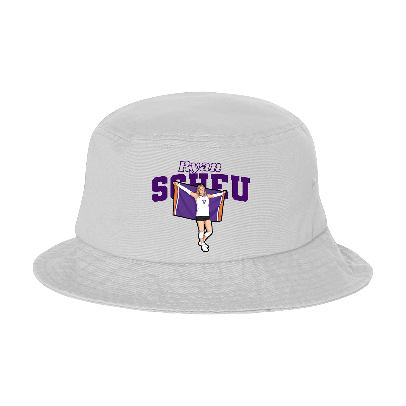 Bucket Cap — Name Arch in White
