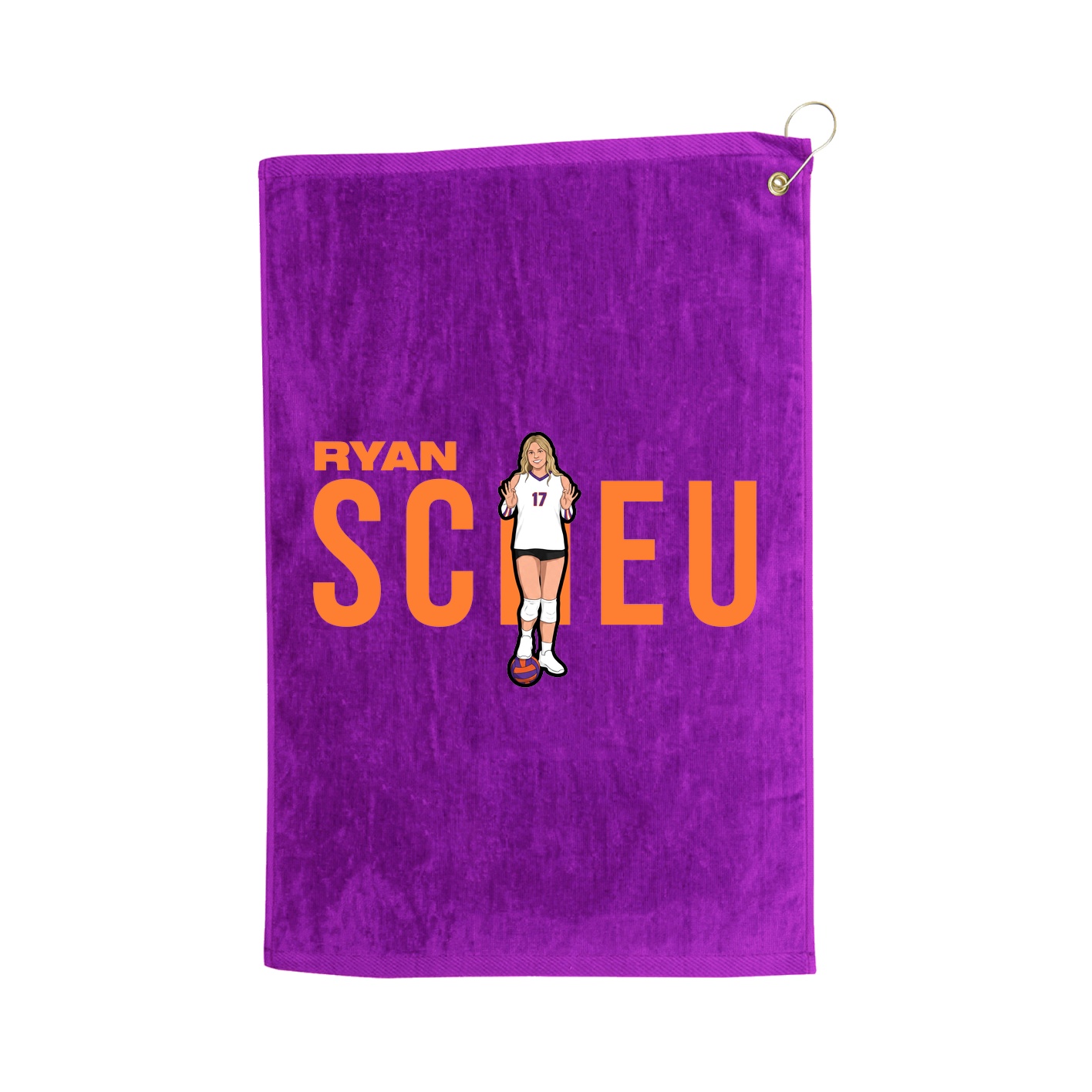 Golf Towel — Player Name in Purple