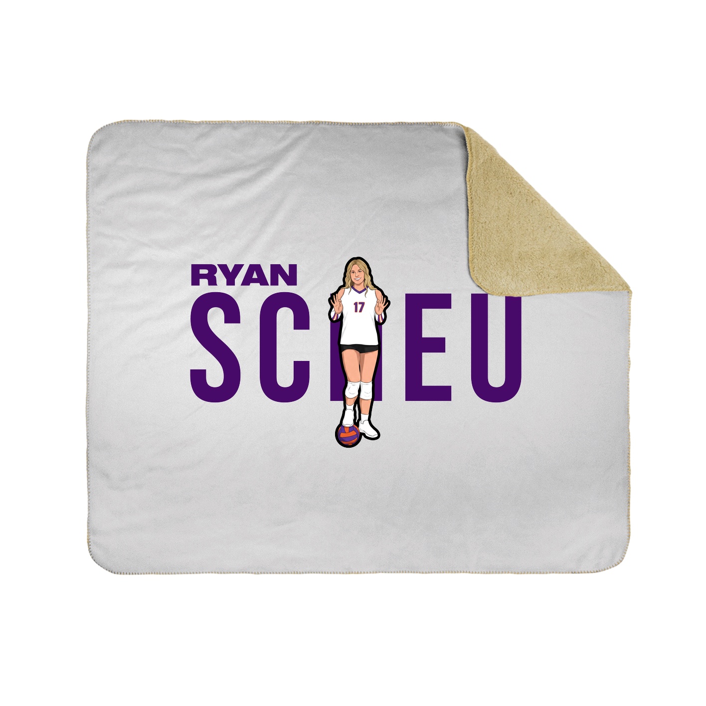Throw Blanket — Player Name in White