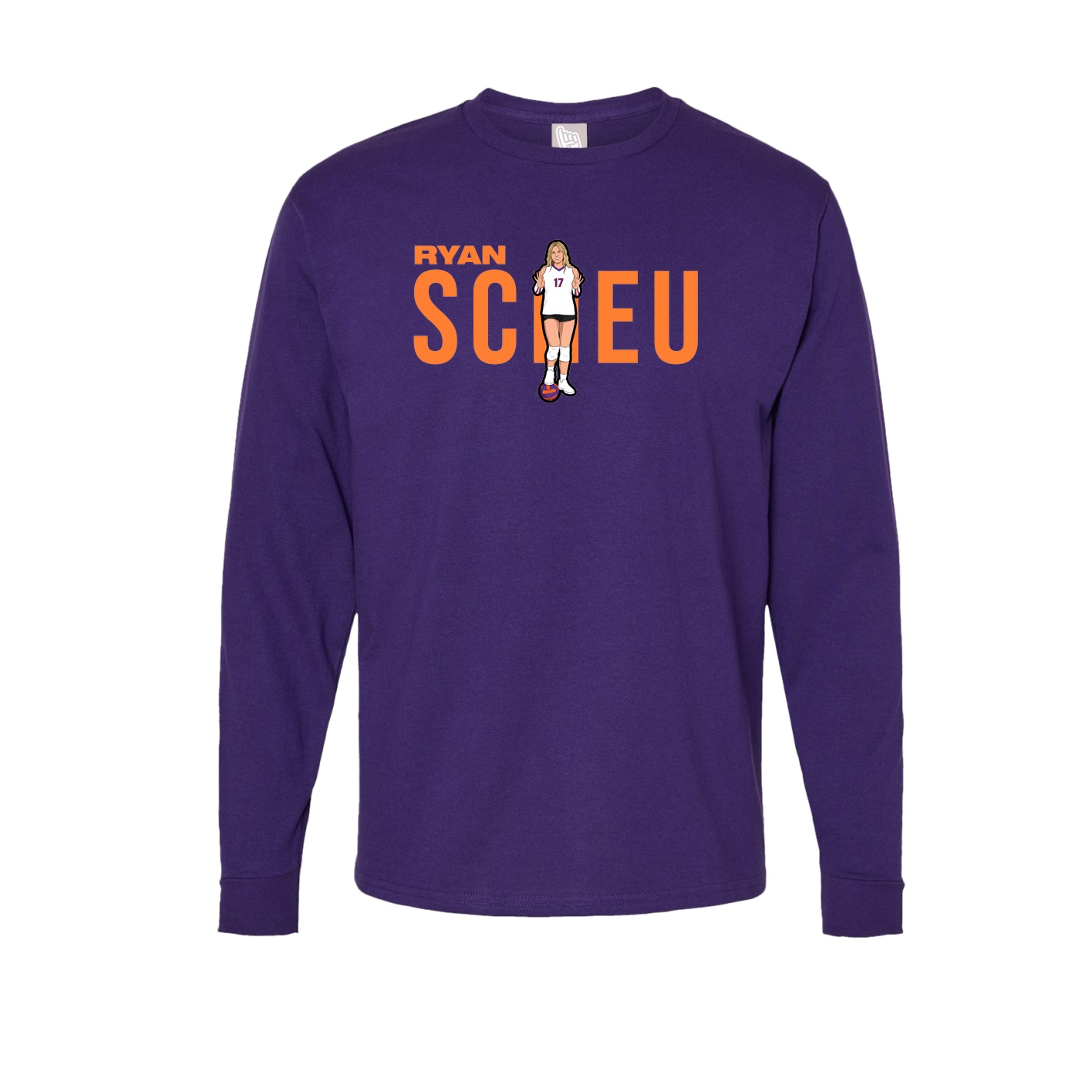 Long Sleeve Tee — Player Name in Purple