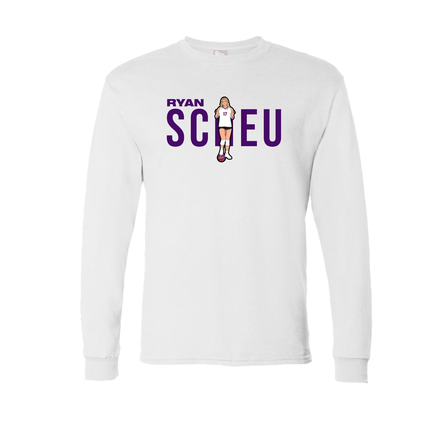 Long Sleeve Tee — Player Name in White