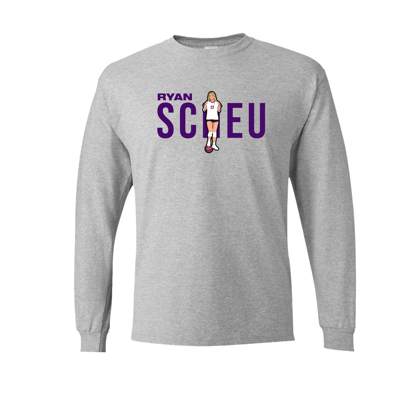 Long Sleeve Tee — Player Name in Grey