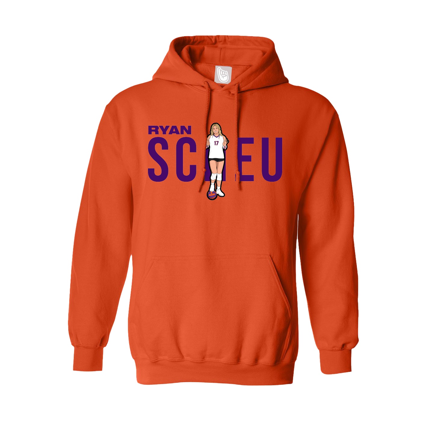 Hoodie — Player Name in Orange