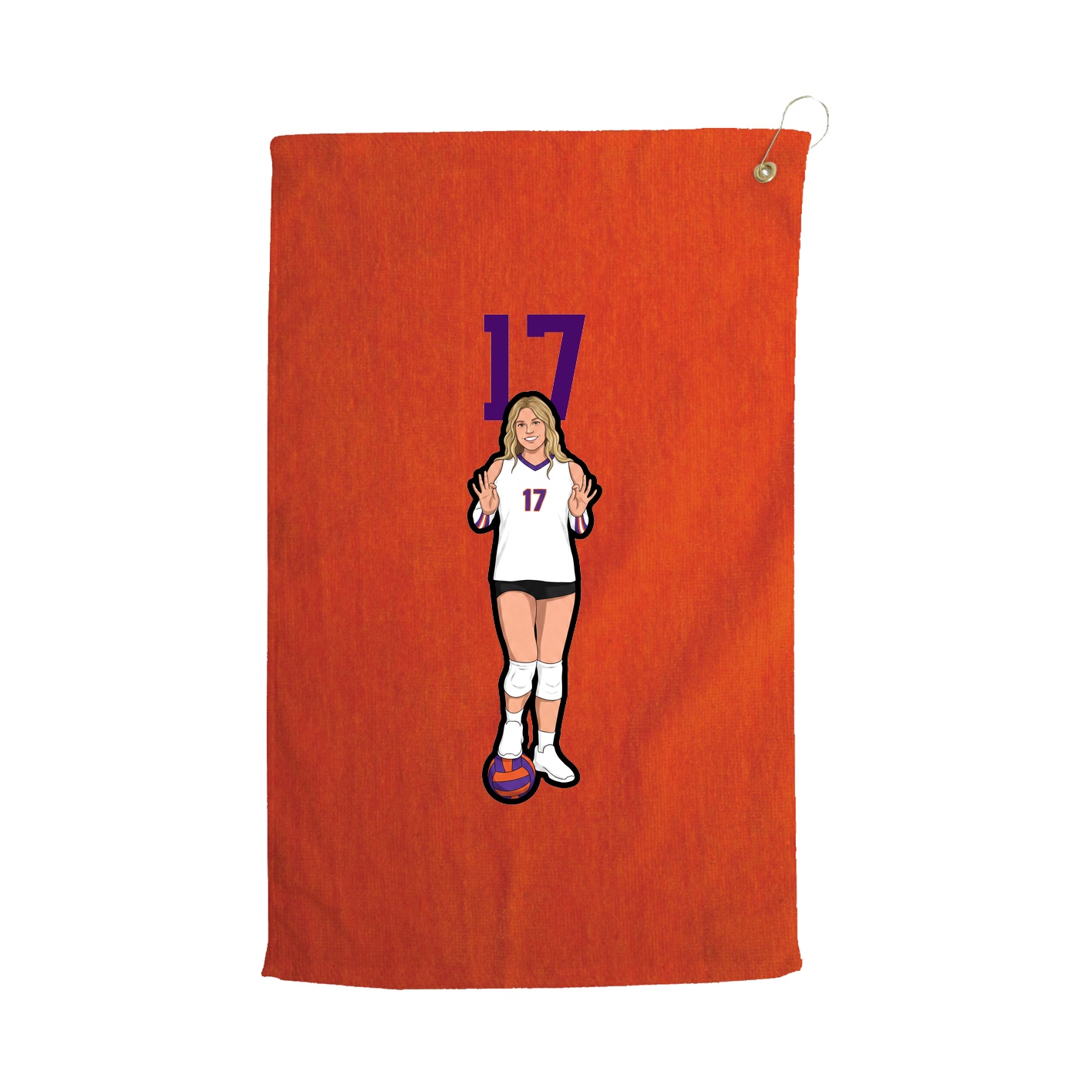 Golf Towel — Number Top in Orange
