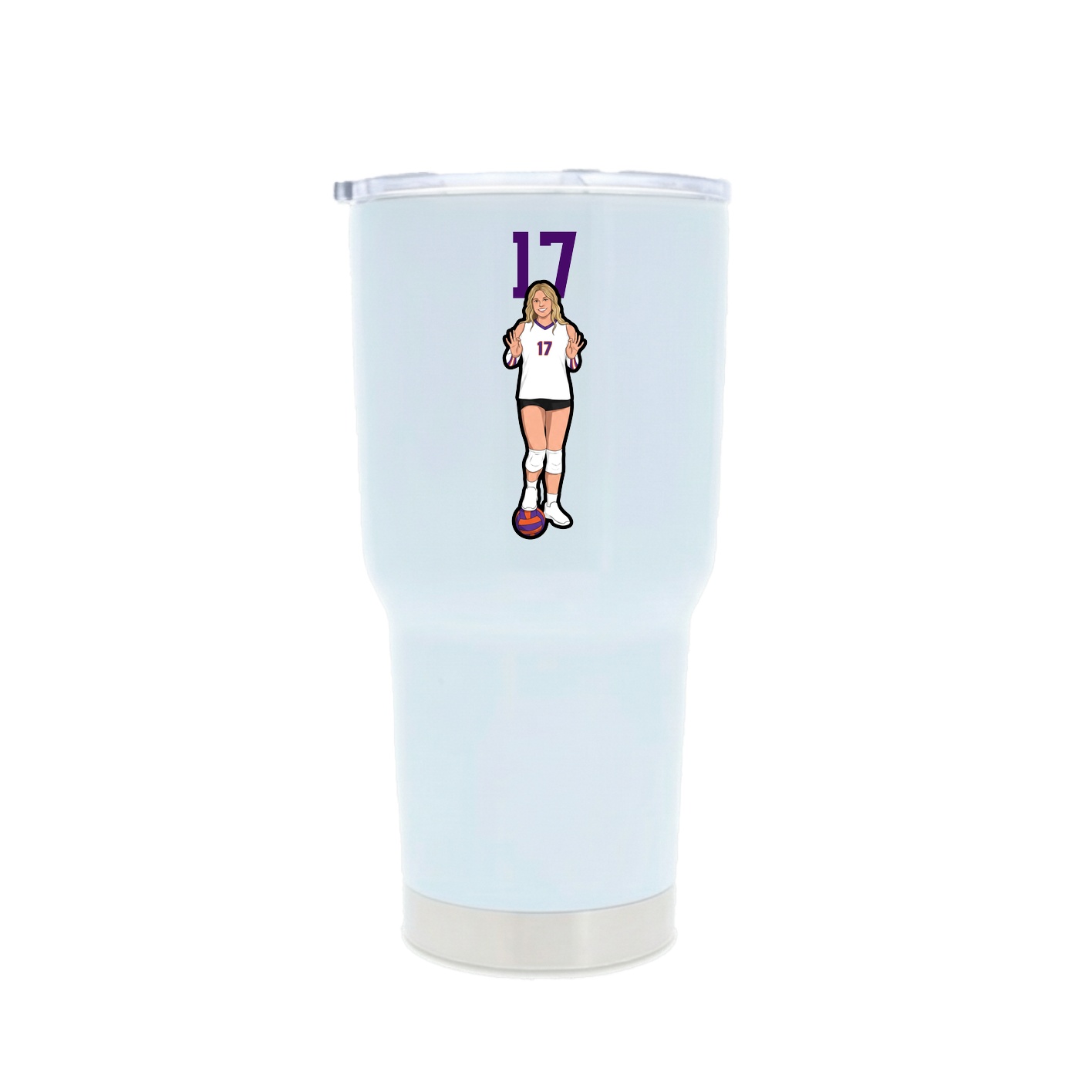30oz Stainless Steel Tumbler — Number Top in White