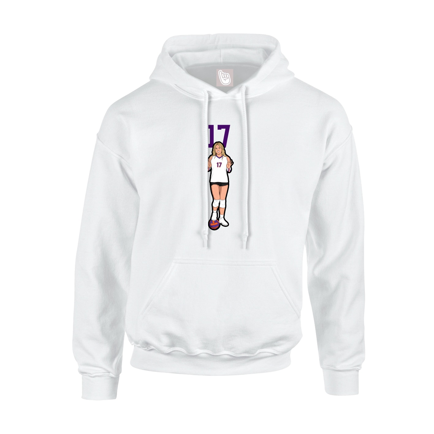 Hoodie — Number Top in White