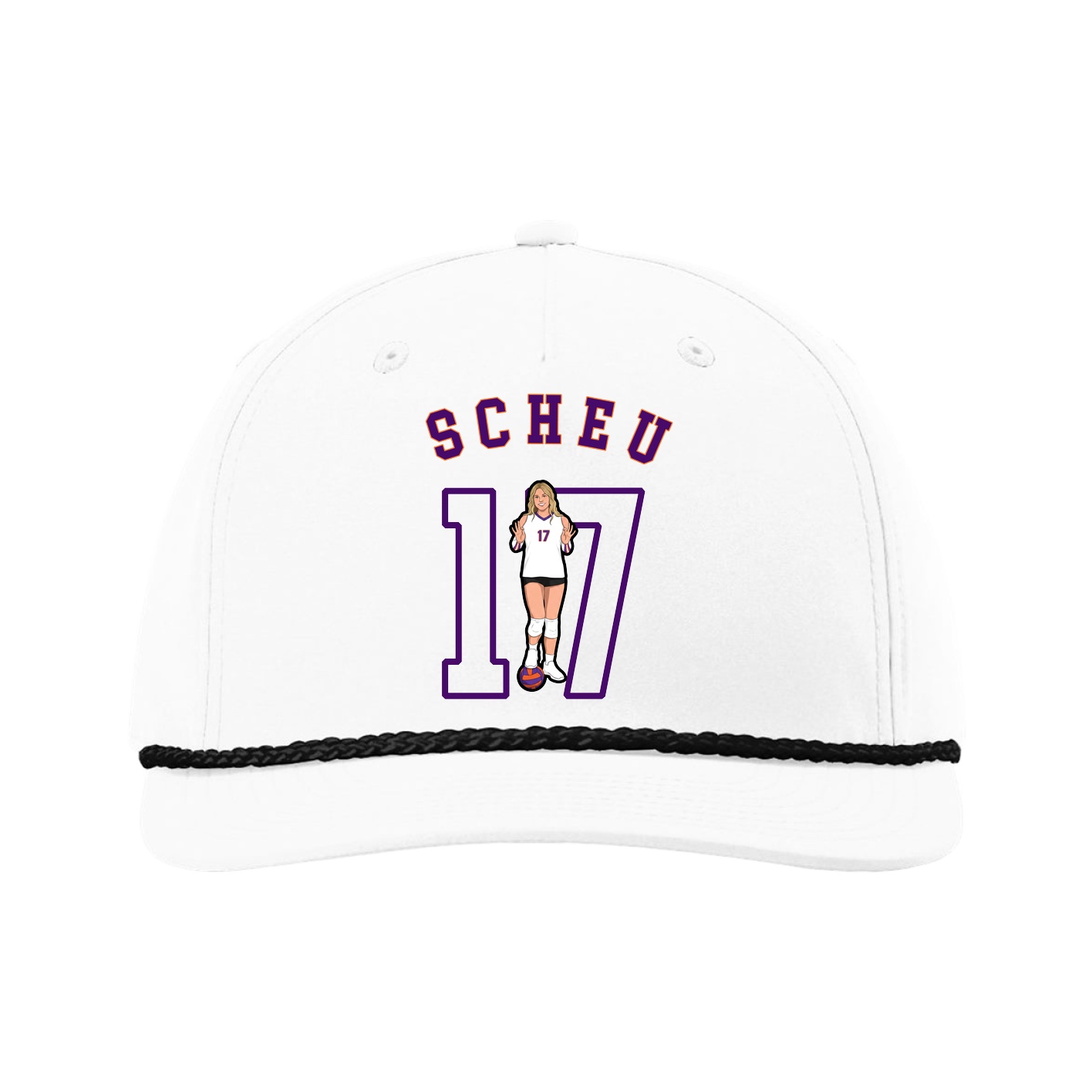 Five-Panel Classic Rope Cap — Shirsey Arch in White