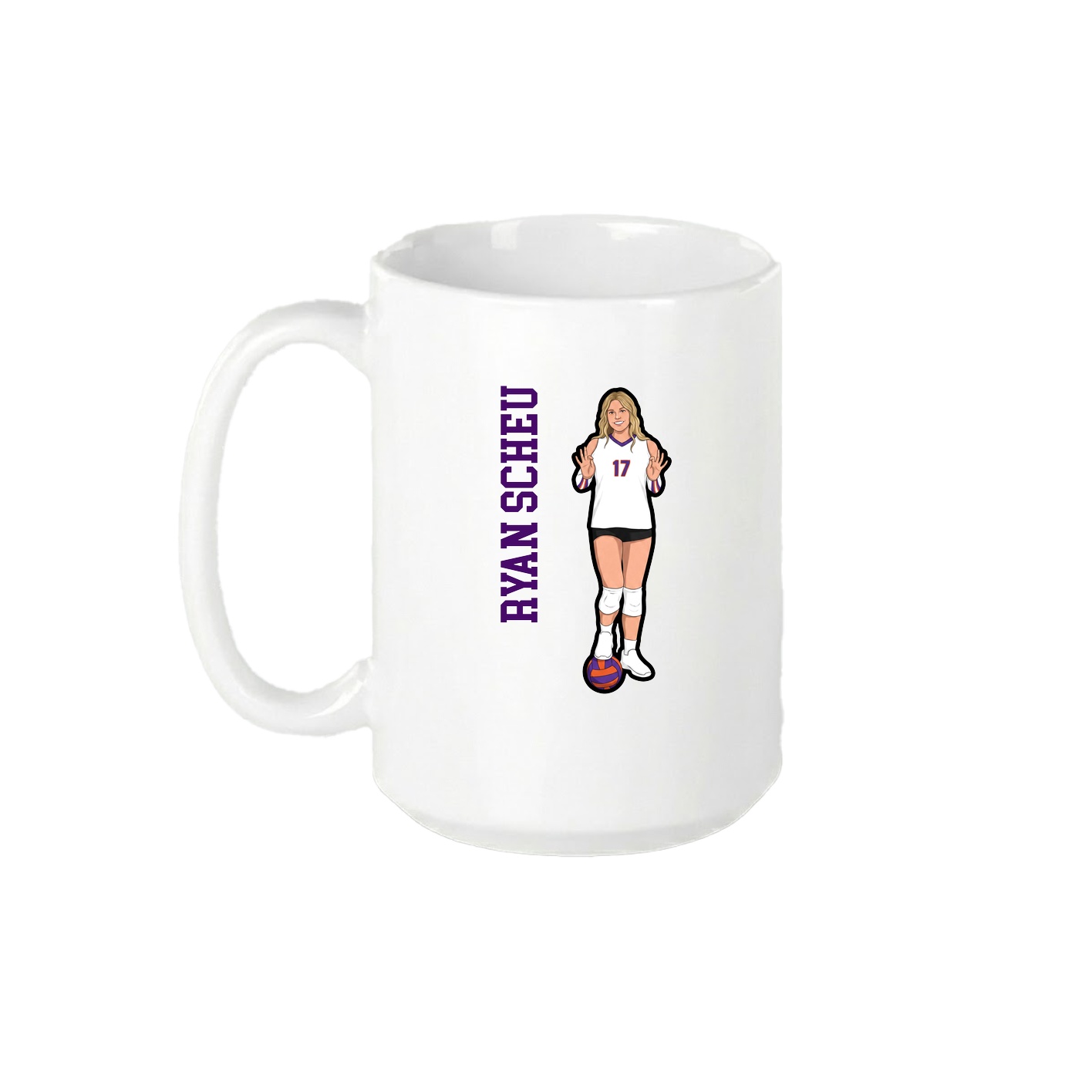 15oz Coffee Mug — Name Vertical in White